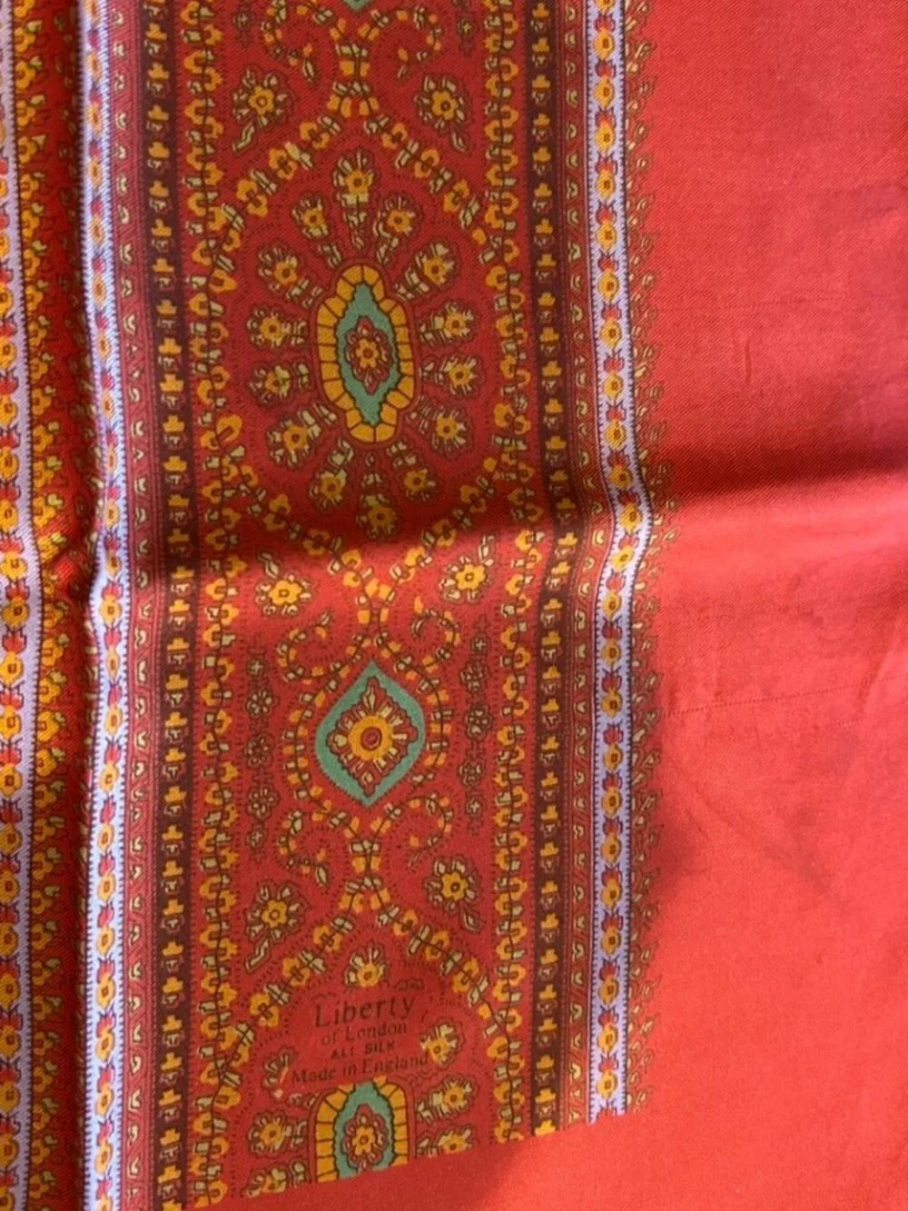 Vintage Liberty of London Red Silk Scarf